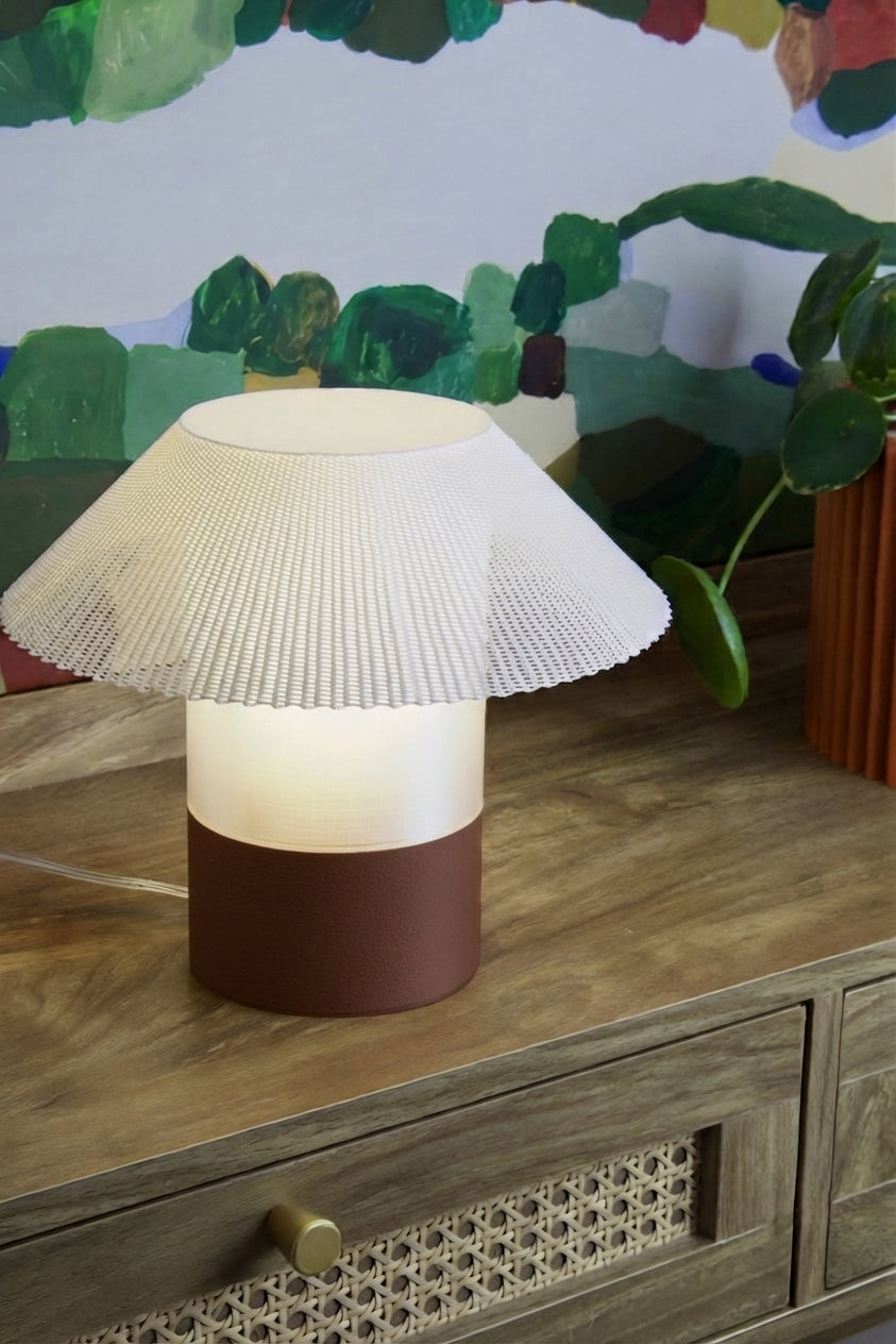 Lampe Argi Acajou - lampe à poser imprimée en 3D en bioplastique - PRZ